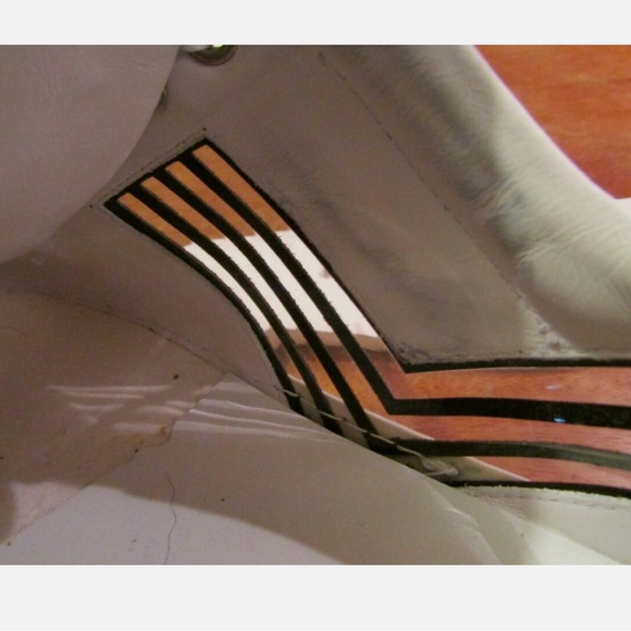 GIORGIO ARMANI New Italy $775 Runway Sneakers White Black Striped Size 36/5.5 US - Picture 6 of 12